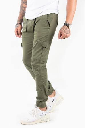 Erkek Açık Yeşil Beli Lastikli Kargo Pantolon 1601569