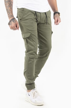Erkek Açık Yeşil Beli Lastikli Kargo Pantolon 1601569