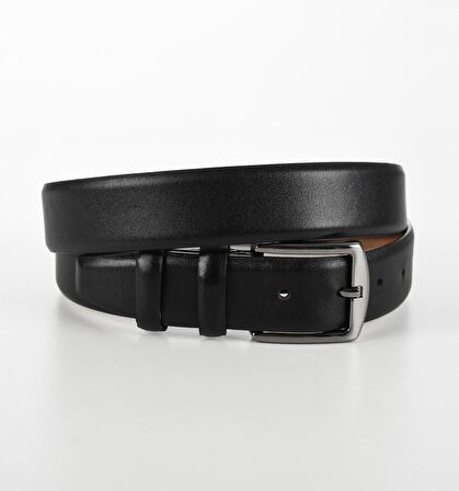 Erkek Siyah Klasik Mat Deri Kemer 1701395