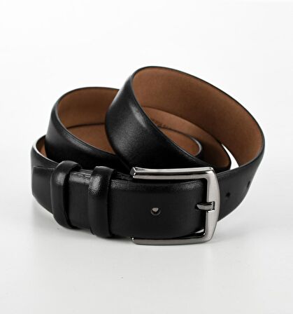 Erkek Siyah Klasik Mat Deri Kemer 1701395