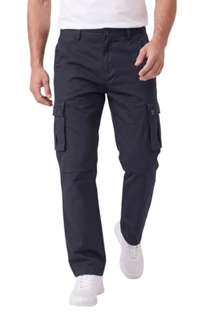 Erkek Lacivert Geniş Kesim Kargo Pantolon 1705421