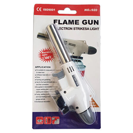 FLAME GUN  -  Pürmüz Çakmak - Kamp Gazı İçin - 1300°C  Derece Dayanım 1 Adet 