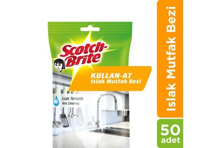 Scotch Brite Kullan At Islak Mutfak Bezi 50 Adet Beyaz