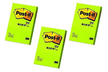 3 Adet Post-it Yapışkanlı Not K. Yeşil 51X76Mm (656)