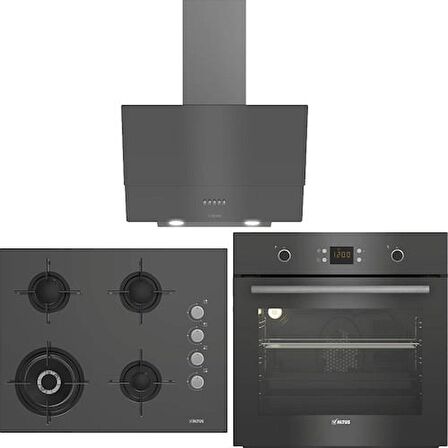 Altus ALA 137 G - ALA 185 GGD - ALA 540 G  Doğalgazlı Gri Ankastre Set