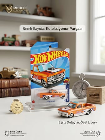 Hot Wheels Drag Racers Pıste De Course Serisi - Custom / Personnalıse '72 Chevy Luv Model Araba
