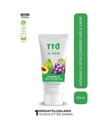 TTO Avokado & Üzüm Çekirdeği Yağlı El Kremi Besleyici ve Yumuşatıcı Bakım 50 ml