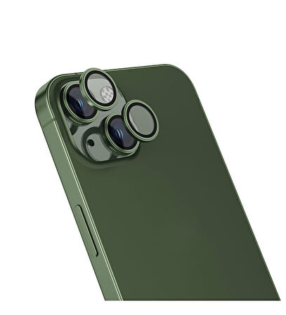 İPHONE 13 UYUMLU SAFİR CAM TELEFON KAMERA LENS KORUYUCU YEŞİL