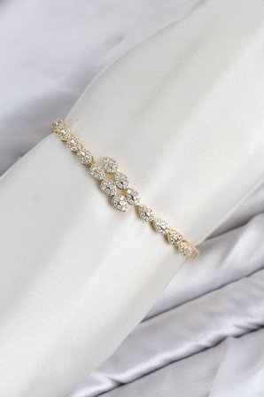 CM Damla Model Zirkon Taşlı VIP Seri Gold Renk Pirinç Kadın Bileklik
