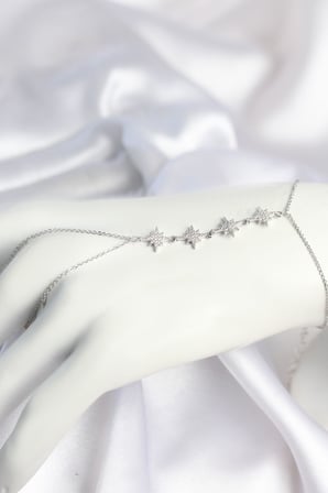 Gümüş Renk Zirkon Taşlı Sıralı Kutup Yıldızı Model Şahmeran