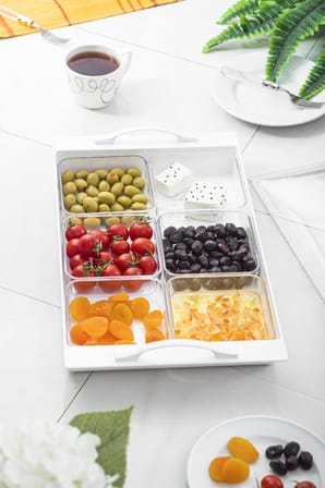 Soft Beyaz Akrilik Saray Kahvaltılık Seti