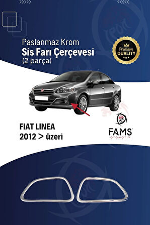 Fiat Linea Krom Sis Farı Çerçevesi 2 Prç. 2012 Ve Üzeri P.çelik