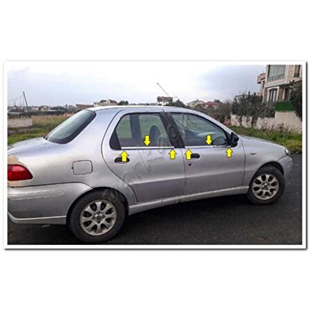Markadan Fiat Albea Krom Cam Çıtası 2002-2012 4 Parça Paslanmaz Çelik