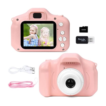 MEKS Mini Kamera Bebek Fotoğraf Makinesi Pembe 1080P