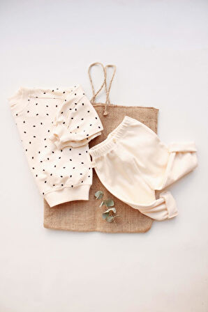 Siyah Puantiyeli Bebek Alt Üst Takım