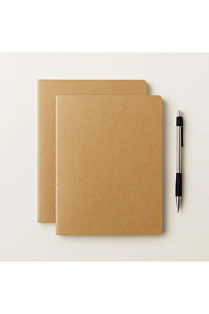Özel Tasarım Kraft Kapaklı A4 Enzo Noktalı Defter - 180 Derece Açılabilir