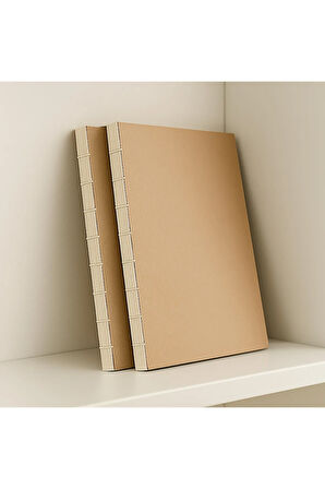 Özel Tasarım Kraft Kapaklı A4 Enzo Noktalı Defter - 180 Derece Açılabilir