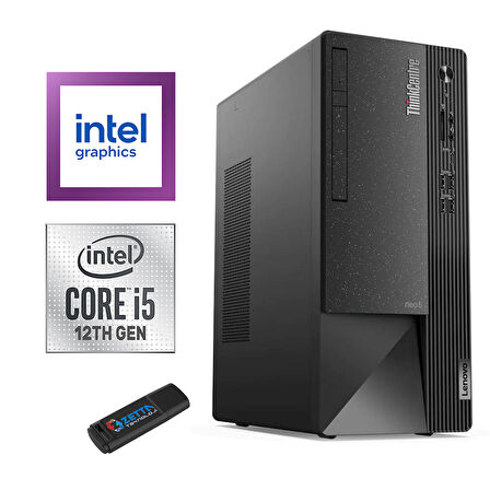 Lenovo Thinkcentre Neo 50T Gen4 Intel I5 12400 16GB 512GB SSD Windows 11 Home Masaüstü Bilgisayar 12JB005DTR27 + Zetta Flash Bellek