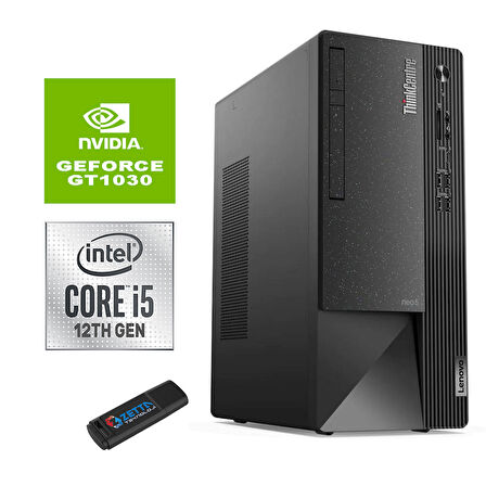 Lenovo Thinkcentre Neo 50T Gen4 Intel I5 12400 8gb 2tb SSD 4GB/GT1030 Windows 11 Pro Masaüstü Bilgisayar 12JB005DTRG144 + Zetta Flash Bellek