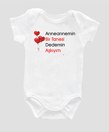 Organik %100 Pamuk  Anneannemin Bir Tanesi Bebek Body Zıbın Tulum ZBN027