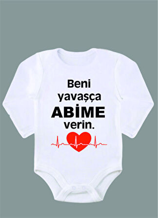 Uzun Kollu %100 Organik Pamuk Baskılı Bebek Body Çıtçıtlı Zıbın ZBN057