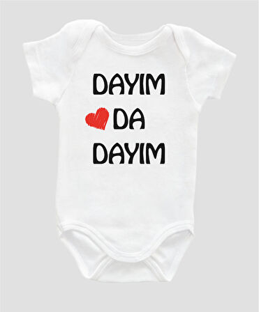 Organik %100 Pamuk Dayım da Dayım Bebek Body Çıtçıtlı Badi Zıbın Tulum ZBN034