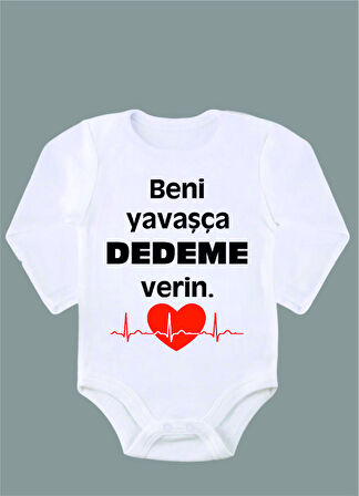 Uzun Kollu %100 Organik Pamuk Baskılı Bebek Body Çıtçıtlı Zıbın ZBN062