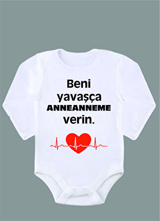 Uzun Kollu %100 Organik Pamuk Baskılı Bebek Body Çıtçıtlı Zıbın ZBN060