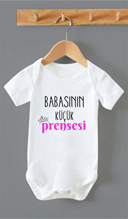 Organik %100 Pamuk Babasının Küçük Prensesi Bebek Body Zıbın ZBN0142