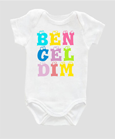 Organik %100 Pamuk Ben Geldim Bebek Body ZBN112