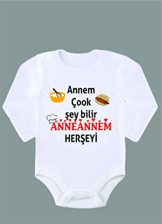 Uzun Kollu %100 Organik Pamuk Baskılı Bebek Body Çıtçıtlı Zıbın ZBN014