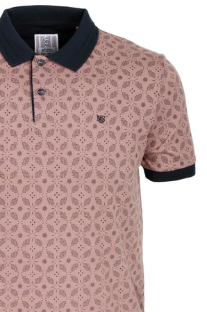 Erkek Polo Yaka Tişört Desenli Gül Kurusu %100 Pamuk Slim Fit T-shirt NCS JEANS 1111