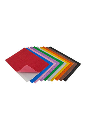 Simli Yapışkanlı Eva 10 Renk 50x70 Boyutunda 10'lu