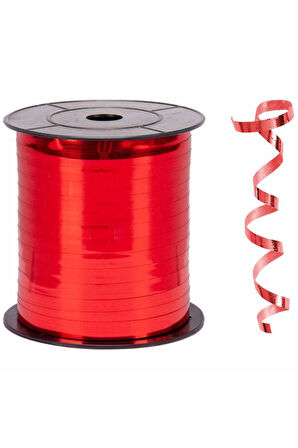 Kırmızı Renk Metalik Rafya 8 mm x 200 MT