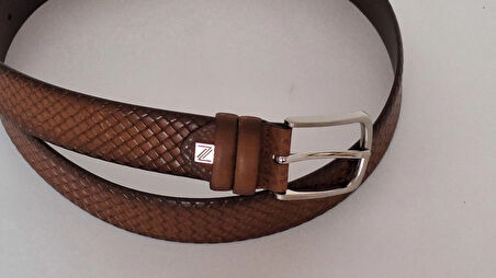 DARKWOOD KLASİK ERKEK KEMER-HAKİKİ DERİ-KAHVERENGİ-115 CM.