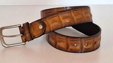DARKWOOD SPOR ERKEK KEMER-HAKİKİ DERİ-ANTİK KAHVE RENK-115 CM.