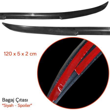 NYF Spoiler Bagaj Çıtası M4 Tipi Siyah Bıyık Model 120 cm