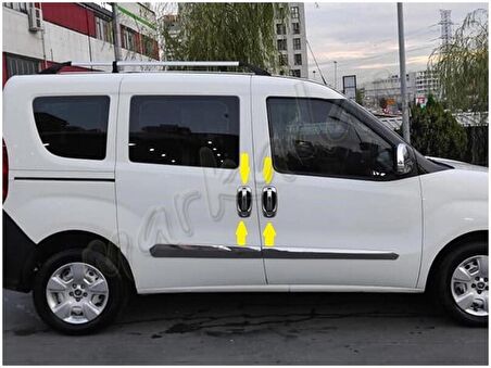 Markadan Fiat Doblo Krom Kapı Kolu 2010 Sonrası 4 Kapı 8 Parça Paslanmaz Çelik