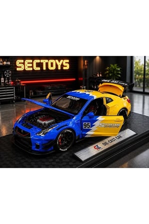 Nissan GTR R35 Diecast Model Araba 1:24 Ölçek Açılan Kapılar Standlı Nissan Skyline Gtr R35 Model Araba GTR