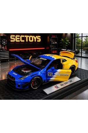Nissan GTR R35 Diecast Model Araba 1:24 Ölçek Açılan Kapılar Standlı Nissan Skyline Gtr R35 Model Araba GTR