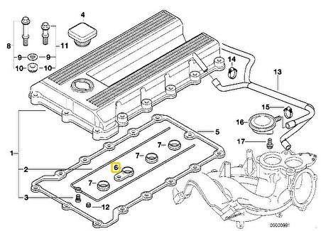 BMW M42 M44 MOTOR KÜLBÜTÖR KAPAK PROFİL CONTASI 11121721475