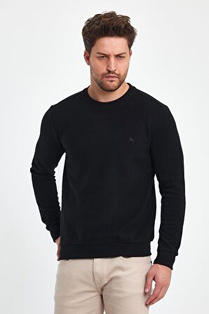 Explode - Erkek Siyah Bisiklet Yaka Kazak