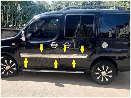 Markadan Fiat Doblo Krom Yan Kapı Çıtası 2006-2012 4 Parça Paslanmaz Çelik