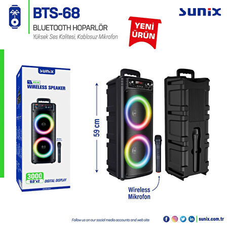 BTS68 WİRELESS DİGİTAL DİSPLAY BLUETOOTH HOPARLÖR