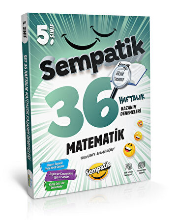 5.Sınıf Sempatik Matematik Soru Bankası +36 Haftalık Kazanım Denemeleri (Hediyeli)