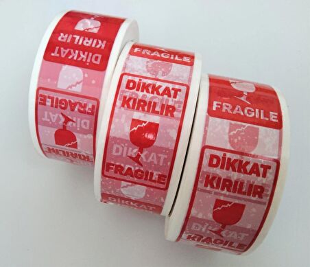 24 Adet Deniz Bant Dikkat Kırılır Fragile Baskılı Koli Bandı 45mm X 100mt - (24 Adet)