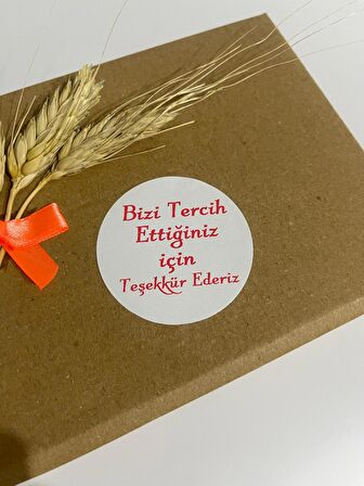 Bizi Tercih Ettiğiniz İçin Teşekkür Ederiz kalın yazı Yuvarlak Yapışkanlı Etiket 5x5 cm 100 adet