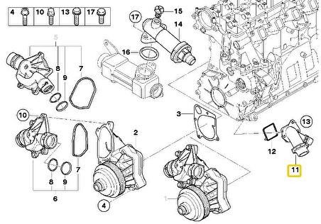 BMW M57 M57N M47N M47N2 M57N2 MOTOR SU FLANŞI 11127806196