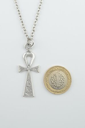 2'li Ankh Anahtarı - Nil'in Anahtarı Erkek Kadın Kolye Seti 925 Ayar Gümüş Kaplama