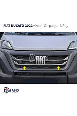 Fiat Ducato Krom Ön Panjur 3 Parça 2022> Paslanmaz Çelik